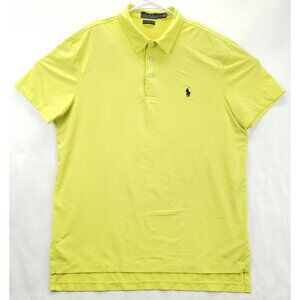 Polo Ralph Lauren Performance Polo Men Large Yellow Short Sleeve Golf *spot